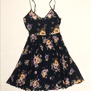 Pleated Floral Dress